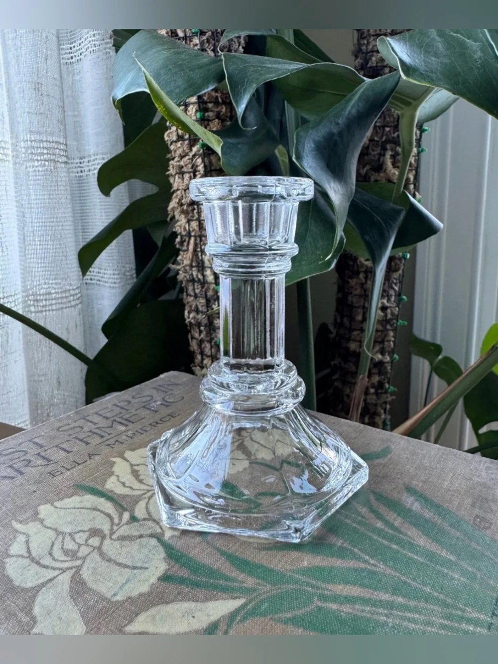 Vintage Crystal Glass Candle Holder Collection – 6 Pieces